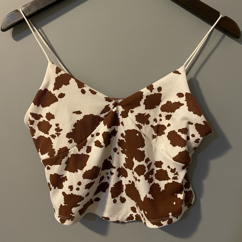 Rue21 Cowhide Print Fitted Crop Top
